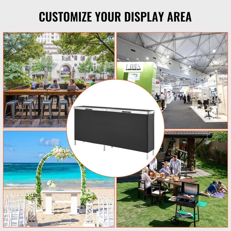 Beistelltisch mobiler Messetresen  Messestand Messetheke faltbarer Promotion Stehtisch Promotion Cou – Thumbnail 6