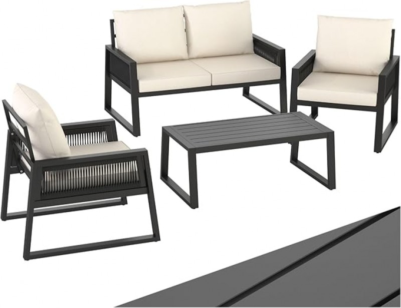 Sitzgarnitur Sitzecke Kundensitzecke Loungemöbel-Set im Rope-Design für Messe + Ausstellung Messemöb