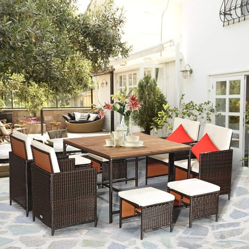 Messemöbelset 8 Stühle mit Tisch Rattan Loungemöbel Outdoor Kundenmöbel Set mit Messetisch 4 Stühlen – 3