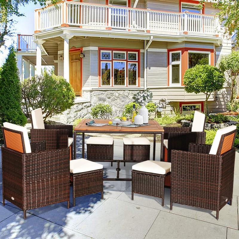 Messemöbelset 8 Stühle mit Tisch Rattan Loungemöbel Outdoor Kundenmöbel Set mit Messetisch 4 Stühlen – Thumbnail 7