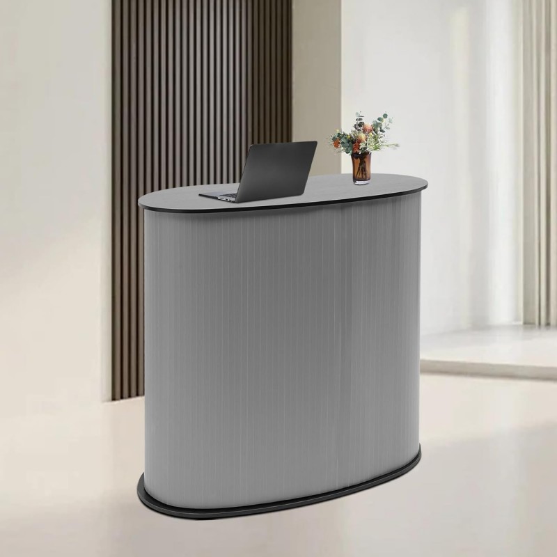 Empfang Messetheke klappbar Mobile Theke Promotion-Stand Verkaufstheke Tragkraft 50 kg Schwarz Ausst – 4