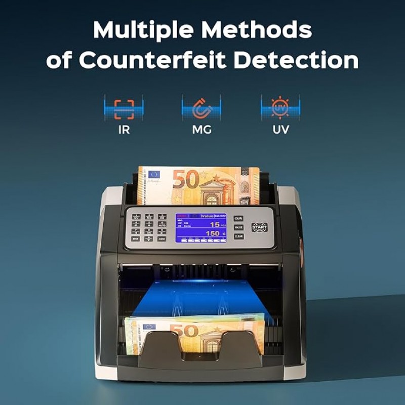 Geldzählmaschine Wertzählung Euro UV/MG/IR/MT/DD Falschgelderkennung Nominalsortierung und Mischzähl – 3