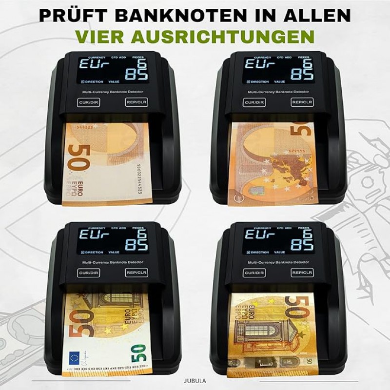 Banknotenprüfer & Geldzählmaschine Geldprüfer 2-in-1 Banknotenprüfer Falschgelderkennung mit UV/MG/I – 3