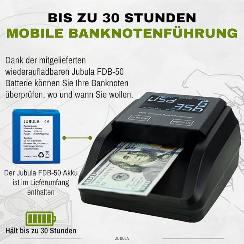 Banknotenprüfer & Geldzählmaschine Geldprüfer 2-in-1 Banknotenprüfer Falschgelderkennung mit UV/MG/I – 5