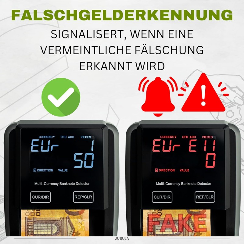 Banknotenprüfer &amp; Geldzählmaschine Geldprüfer 2-in-1 Banknotenprüfer Falschgelderkennung mit UV/MG/I – Thumbnail 6