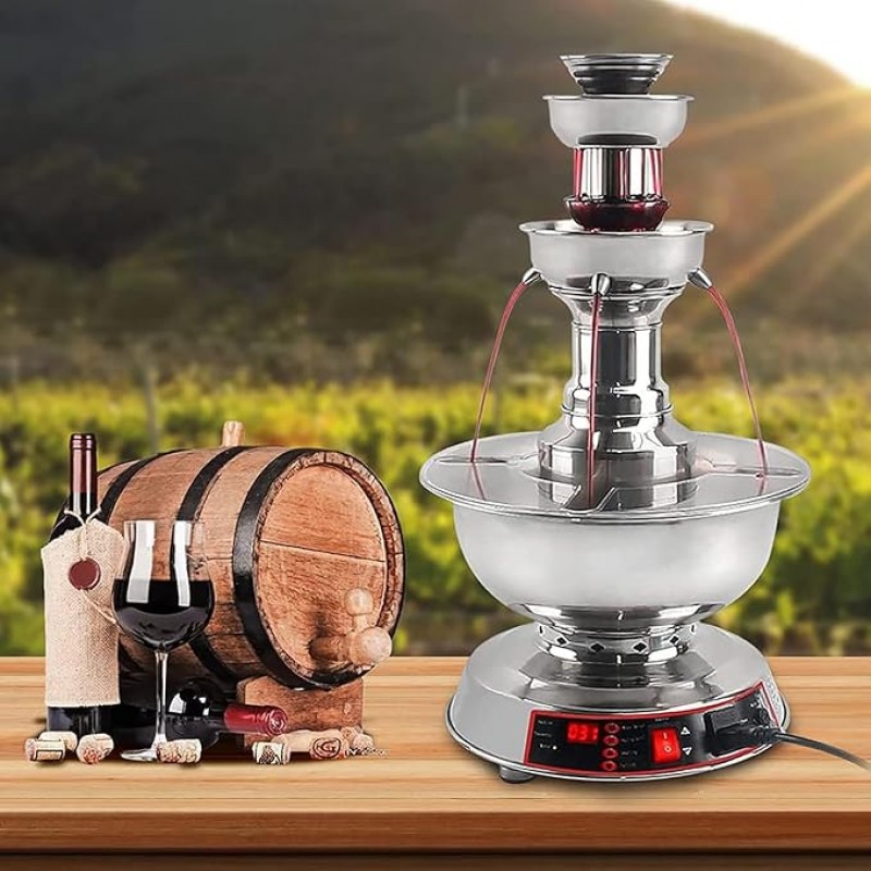 Weinbrunnen 3-stufiger Party-Weinbrunnen 3,5 l Saft-/Cocktail-/Getränkespender 120 W Elektrische