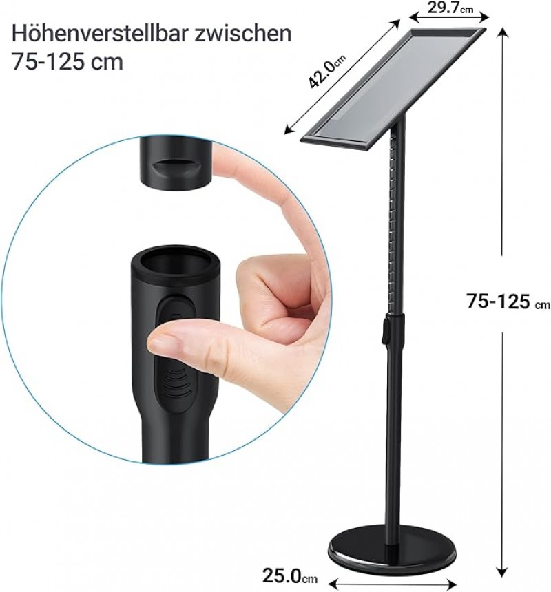 Infoständer Kundenstopper Plakatständer Displayständer Werbeständer DIN A3 420 x 297 mm höhenverstel – 3
