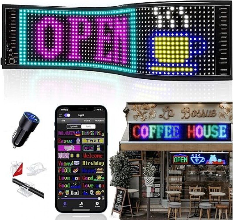 LED-Anzeigetafel LED-Leuchtwerbung LED-Schild Messe flexibel Bluetooth Smart App für Text Graffiti N