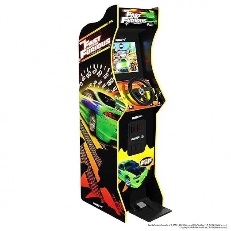Autorennen THE FAST &amp; THE FURIOUS DELUXE ARCADE Spiel mit Lenkrad Pedalen und Gangschaltung