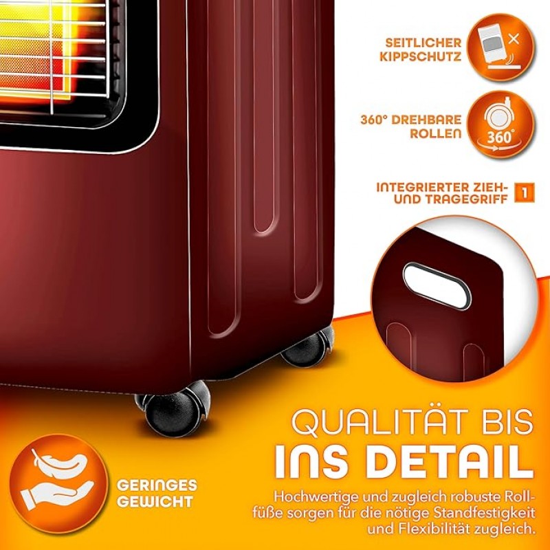 Gasheizung 1500 W 2800 W 4200 W Gasheizer Gasofen Gasheizofen mit 3 Stufen Infrarot Gasheizgerät abs – Thumbnail 6
