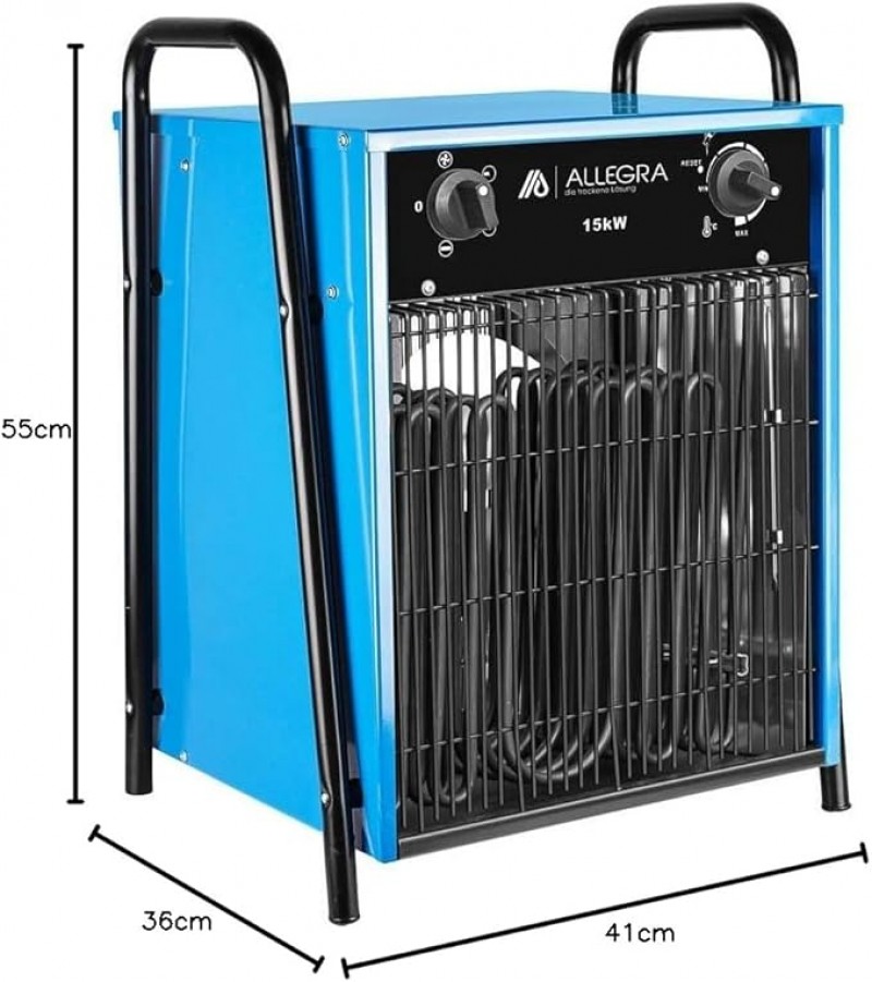 Heizlüfter 15000 W Elektroheizer Bauheizer 15 Kw Starkstrom Elektro Heizgebläse für Baustelle Werkst – 4