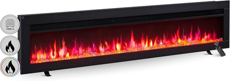 Flammenkamin Standkamin Elektrokamin Heizung mit 3D-Flammeneffekt Elektroheizung 1800 W 127 cm Kamin – 3