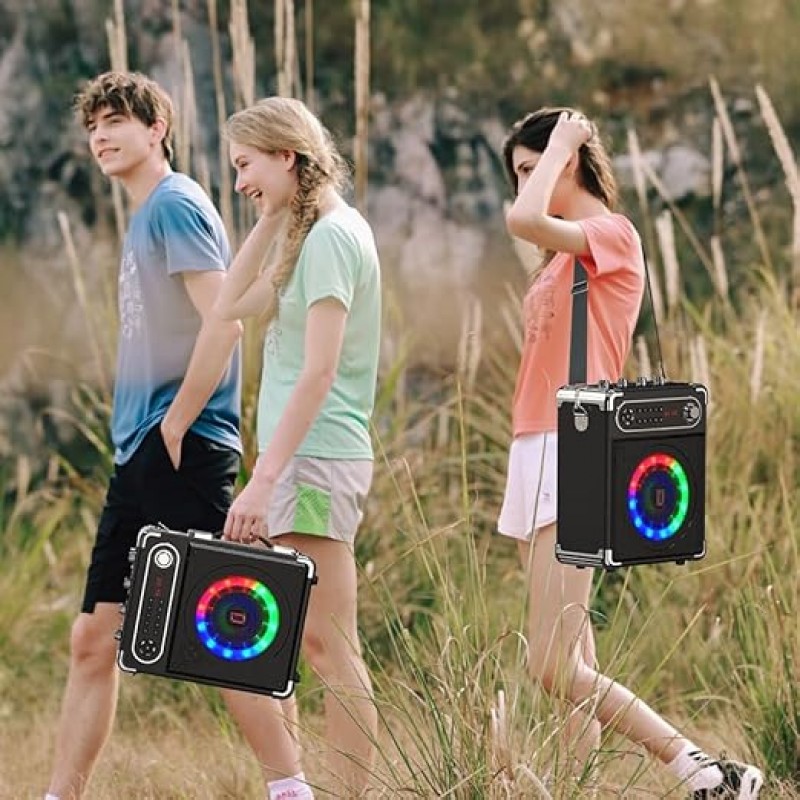 Karaoke-Maschine Karaoke-System mit 3 Mikrofonen tragbarer Bluetooth-Lautsprecher Party-Karaoke-Laut – Thumbnail 6