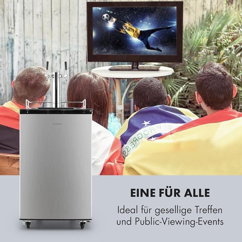 Spender Bierfass-Kühlschrank Zapfanlage 2 Zapfhähne 50 Liter Komplett-Set CO2-Fässer bis 50 L 4 Bode – 3