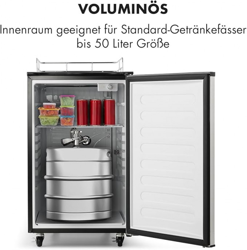 Spender Bierfass-Kühlschrank Zapfanlage 2 Zapfhähne 50 Liter Komplett-Set CO2-Fässer bis 50 L 4 Bode – Thumbnail 6