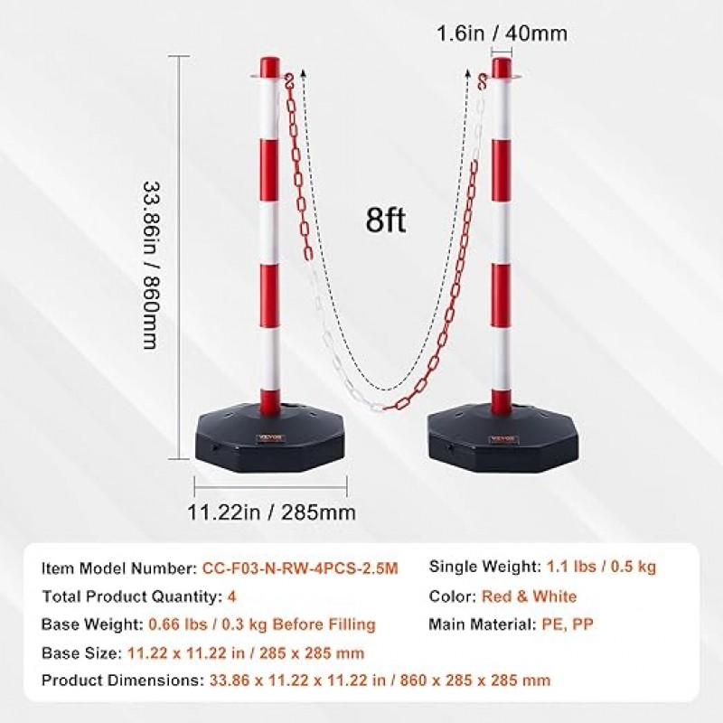 Absperrpfosten Absperrung 4 Stk. 860 x 285 x 285 mm Warnkegel Verkehrsleitkegel Warnleitkegel mit Ke – 5