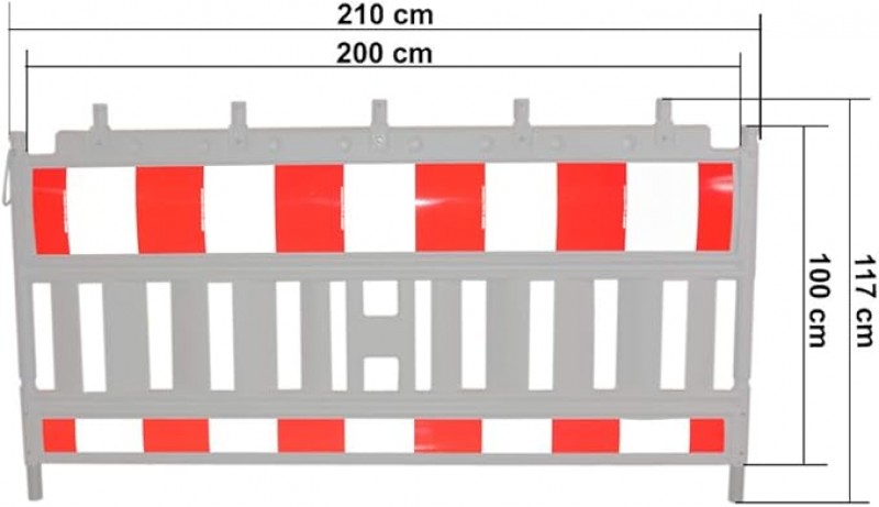 Absperrzaun 5 Stück Schrankenzaun Bauzaun Baustellenzaun Warnbake Absturzsicherung Baustelle Absperr – 3