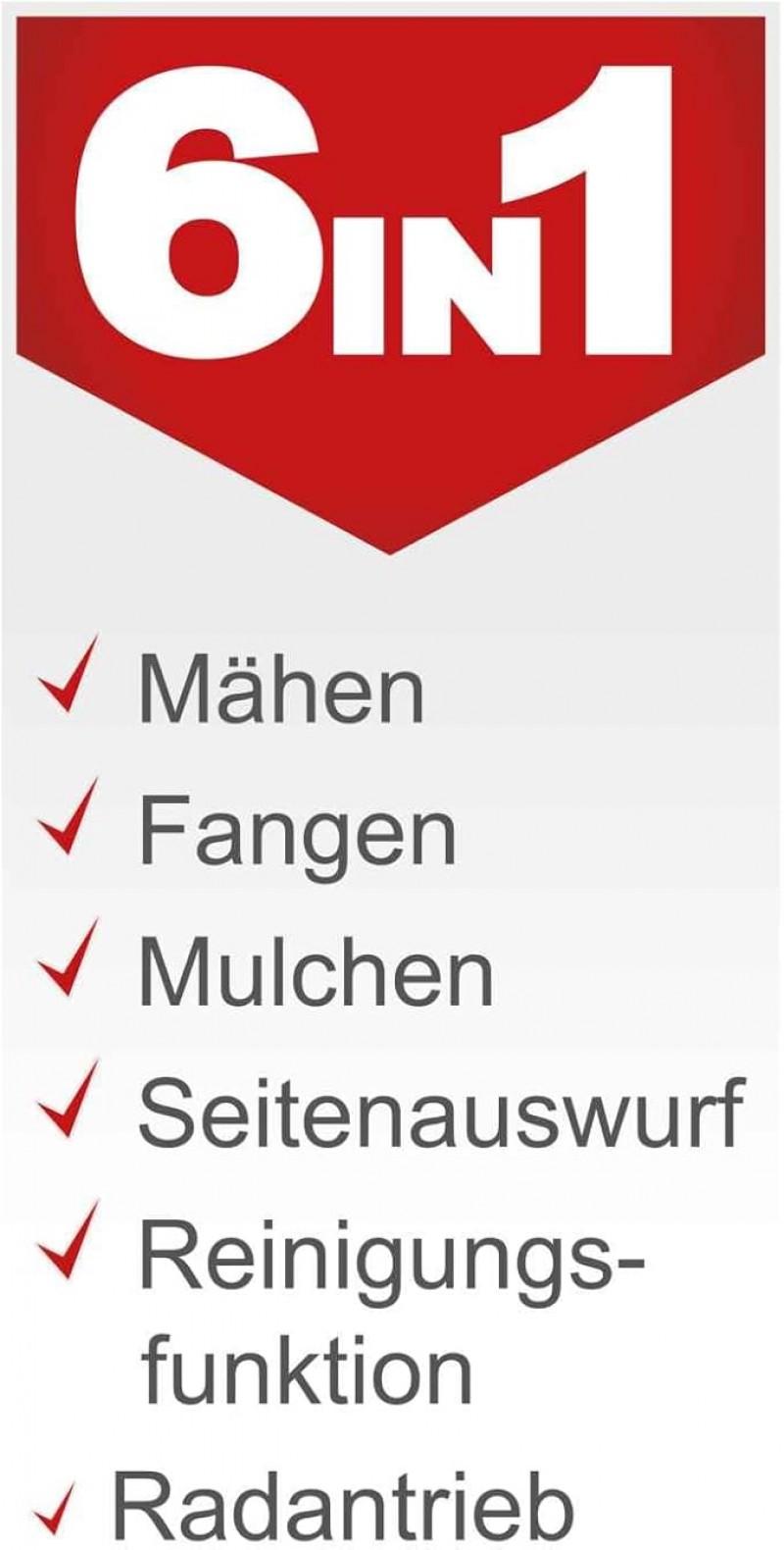 Benzinrasenmäher mit Radantrieb 5,4 PS Benzin Rasenmäher 51 cm Schnittbreite 65 L Korb Stahlgehäuse  – 2