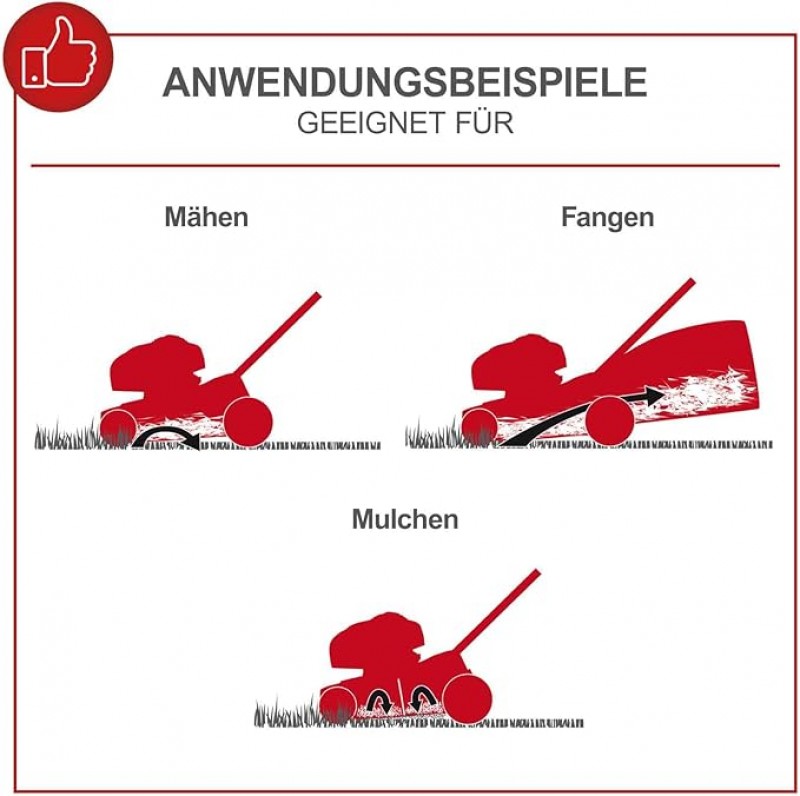 Benzinrasenmäher mit Radantrieb 5,4 PS Benzin Rasenmäher 51 cm Schnittbreite 65 L Korb Stahlgehäuse  – 3