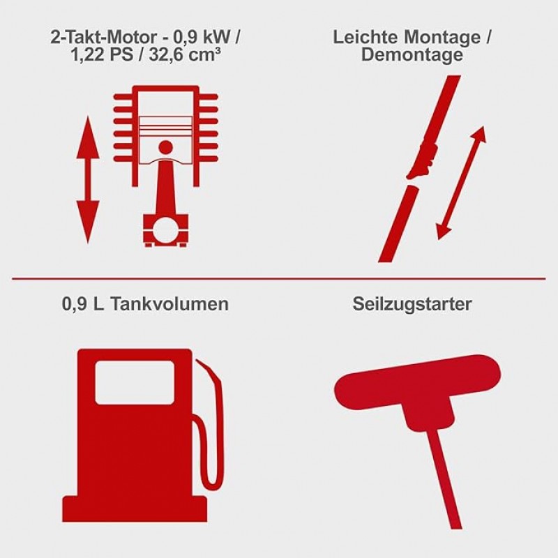 Benzin-Multigartengerät Rasentrimmer Freischneider Heckenschere Langastschneider Hochentaster Ketten – 4