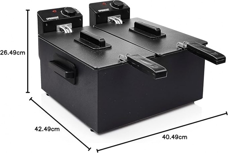 Fritteuse Doppelfritteuse 2 x 3 Liter mit 2 x 1800 Watt wie in der Frittenbude – Tischgerät – 2