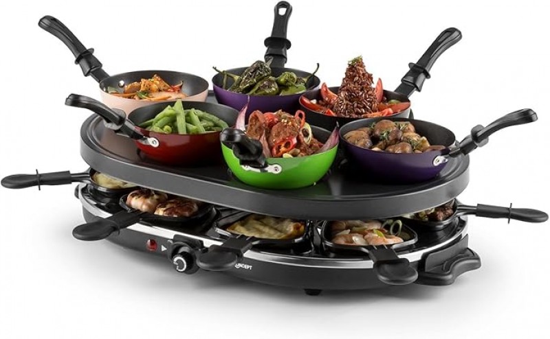 Woklette Mini-Wok Raclettegrill Tischgrill Partygrill Leistung: 1200 Watt stufenlos regulierbare Tem – 5