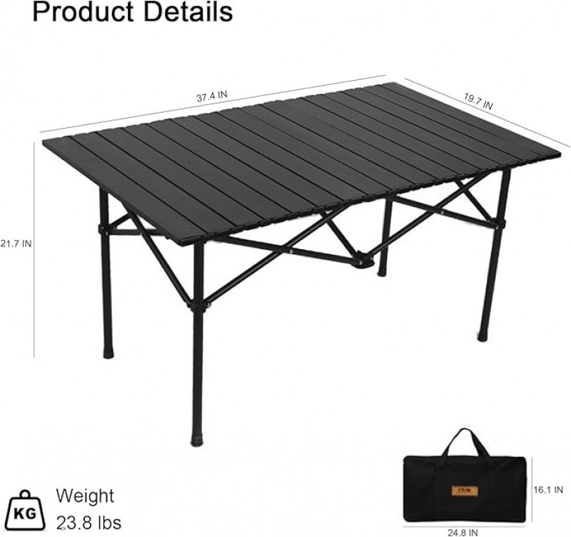 Camping-Klapptisch und -Stühle Eierrolltisch aus Aluminiumlegierung mit einfacher Tragetasche für dr – 3