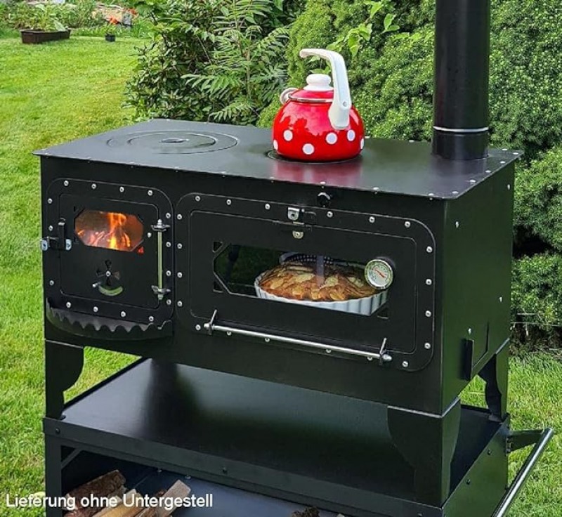 Pizzaofen Backofen Brotbackofen Teigwaren Gartenküche Pizzabackofen Holzbackofen mit Schornstein – 2