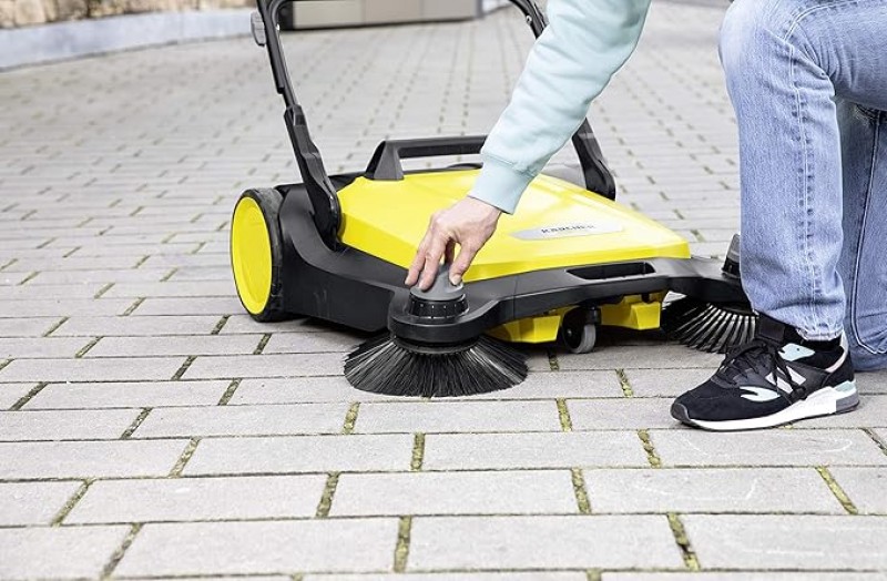 Kehrmaschine Bodenreinigungsgerät für den Außenbereich manuell Hof Wege Einfahrten Gehwege 3000 m² – Thumbnail 6
