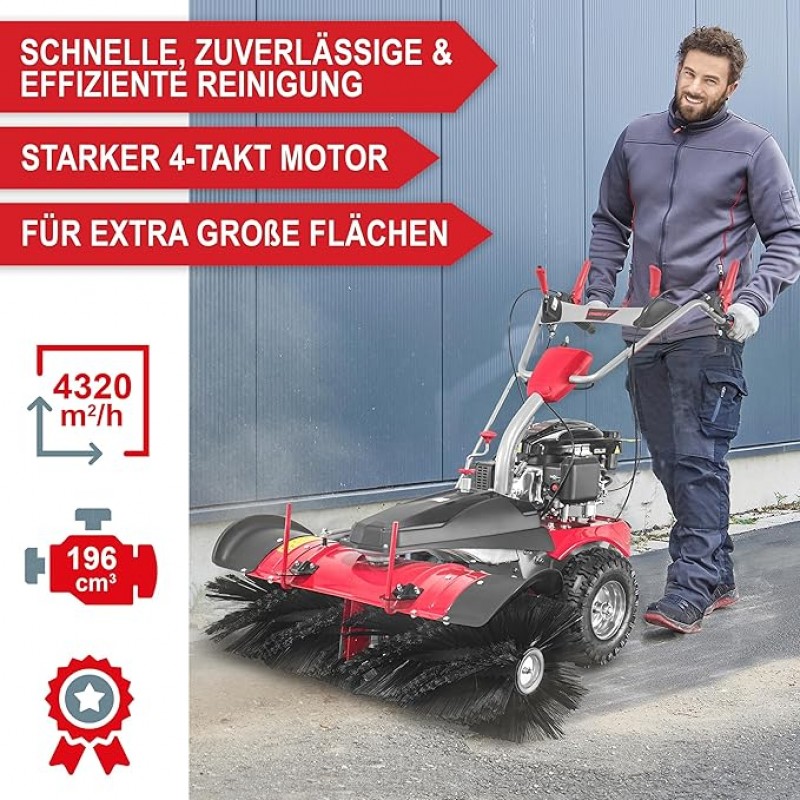 Benzin-Kehrmaschine TÜV Rheinland geprüft GS Zertifikat 100 cm Kehrbürste 196 ccm Motor 6,5 PS inkl. – 5