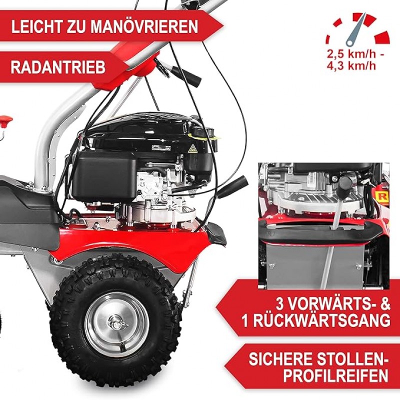 Benzin-Kehrmaschine TÜV Rheinland geprüft GS Zertifikat 100 cm Kehrbürste 196 ccm Motor 6,5 PS inkl. – Thumbnail 6