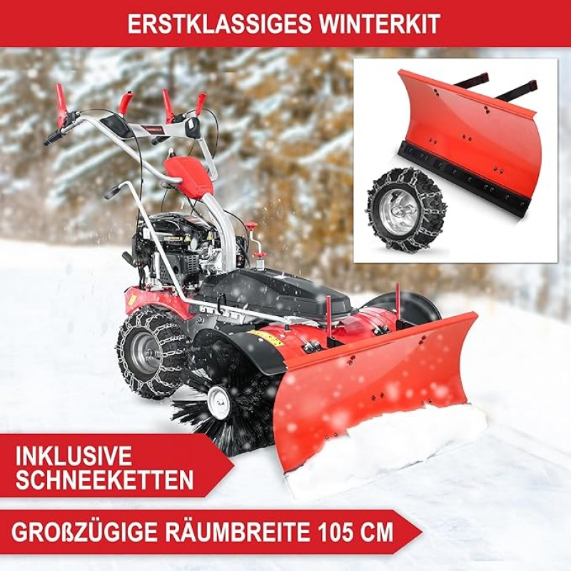 Benzin-Kehrmaschine TÜV Rheinland geprüft GS Zertifikat 100 cm Kehrbürste 196 ccm Motor 6,5 PS inkl. – Thumbnail 7