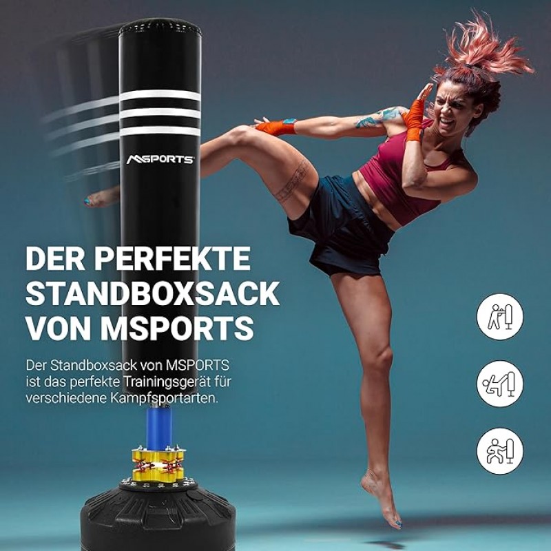 Premium-Boxsack Kickboxen freistehender Boxsack für Erwachsene mit Saugnapf – MMA-Boxtrainer-Kickbox – 4