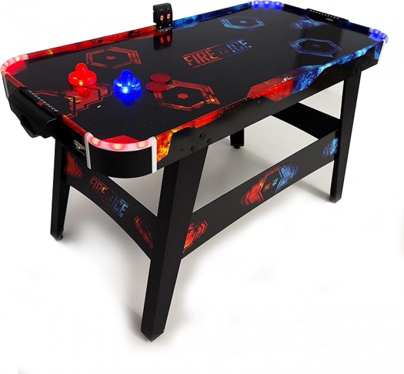 Airhockey Tisch Air Hockey Spieltisch mit LED Lichteffekten mit belüftetem Spielfeld beleuchteten Pu – 2