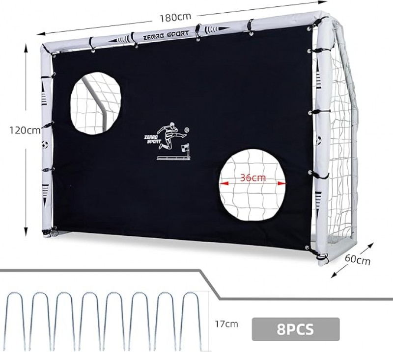 Fußballtor 180 x 60 x 120 cm Torwand für Erwachsene und Kinder Fußballtorwand mit Bällen zum Spielen – 2