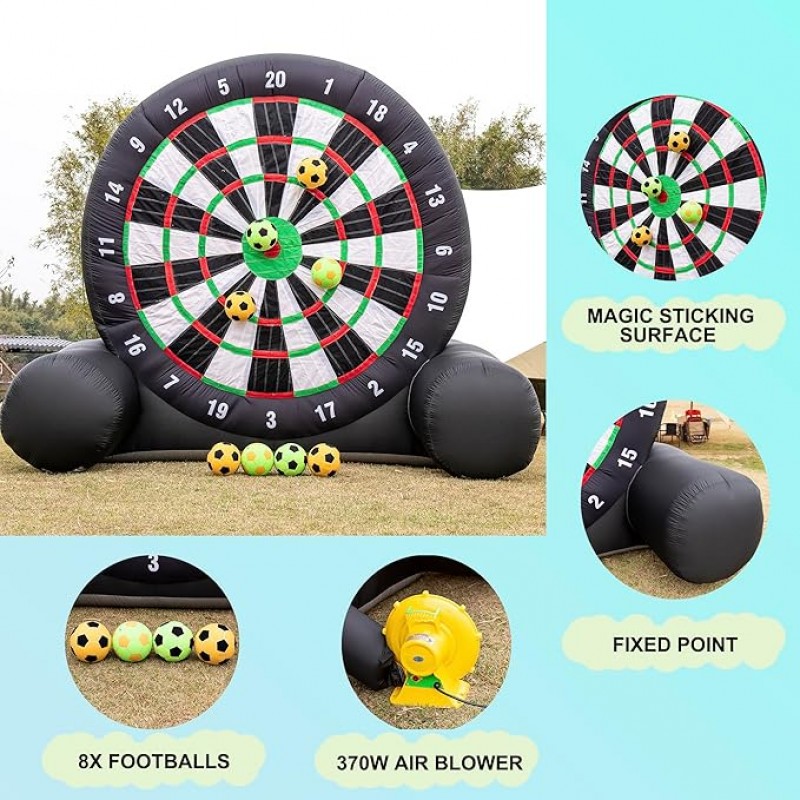 Aufblasbares Fußball-Dartboard Kicker Außenbereich 3 m hoch Kick-Dartboard enthält 8 Fußbälle und Ge – 3