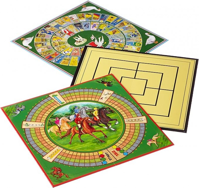 Spielesammlung Gesellschaftsspiele Brettspiele mit 100 Spielmöglichkeiten ab 6 Jahre 2 – 6 Spieler b – 3