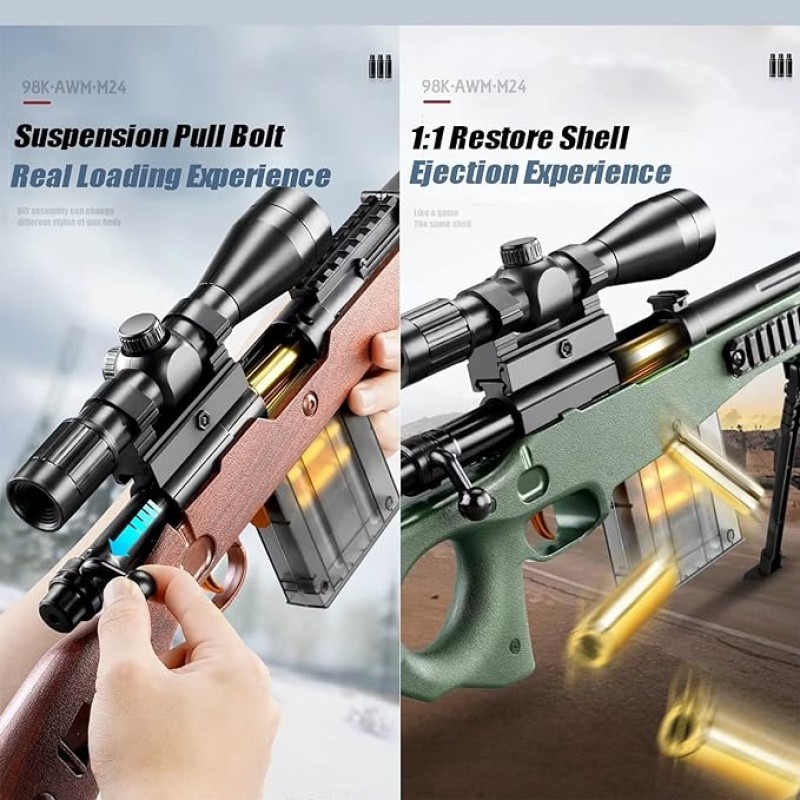 Scharfschützengewehr mit weichen Bällen Soft-Bullet-Scharfschützen-Spielzeugpistole mit Fernrohr + S – 2