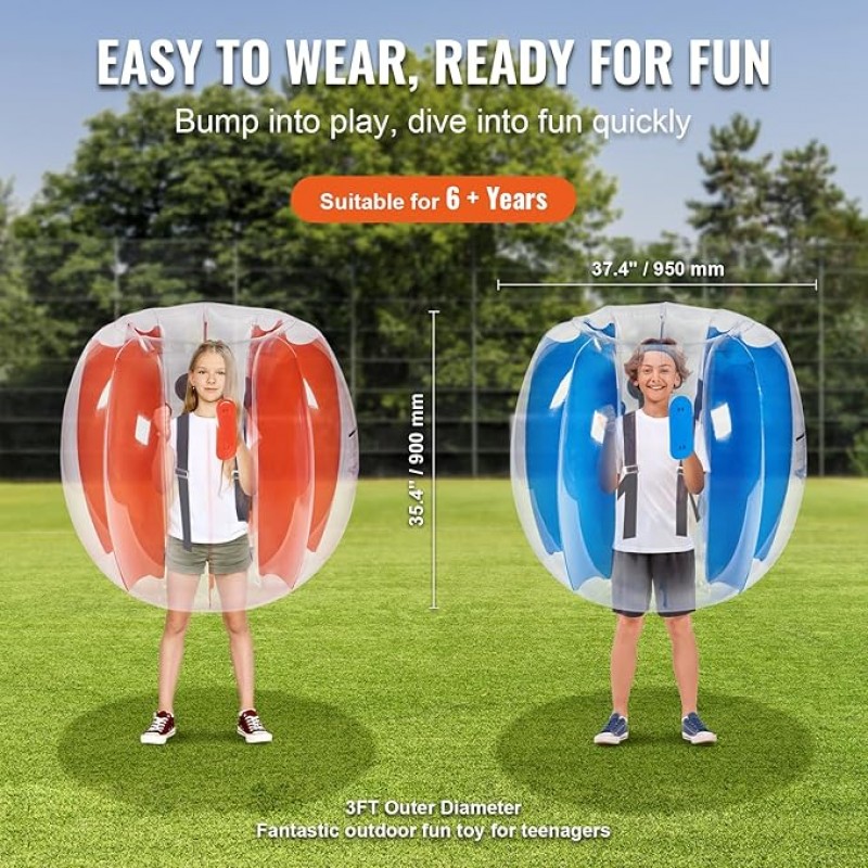 Aufblasbare Bumper Balls 2er-Pack Zorbing Kids 91 cm große Bälle PVC-Bumper Ball für Outdoor-Mannsch – 3