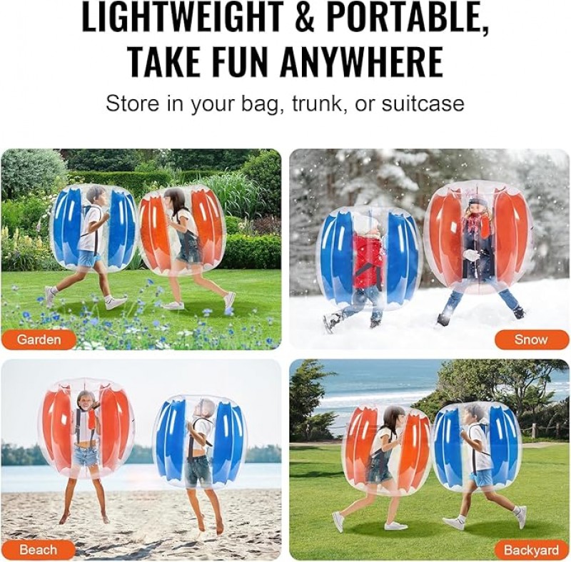 Aufblasbare Bumper Balls 2er-Pack Zorbing Kids 91 cm große Bälle PVC-Bumper Ball für Outdoor-Mannsch – 5