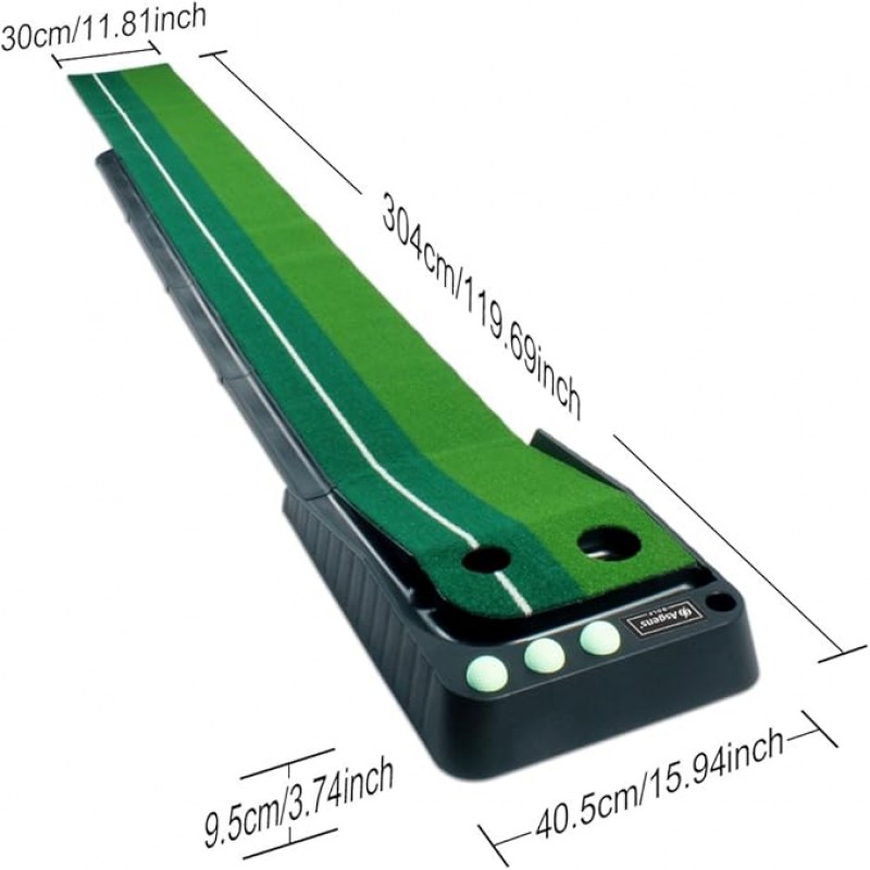 Minigolf Golf Putting Trainer 3 Bälle zweifarbige Grasgolfmatte mit kugelverdickter Rücklaufbahn aut – 3