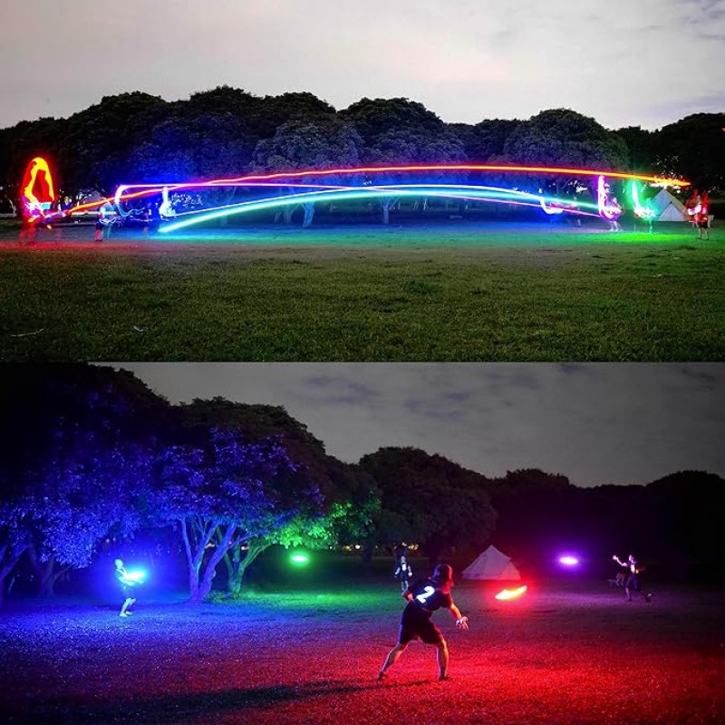 Frisbee Scheibe beleuchtet 2 Stück Flying Disc 16 Millionen RGB-Farben oder 36 LEDs Hell Smart-Modi 
