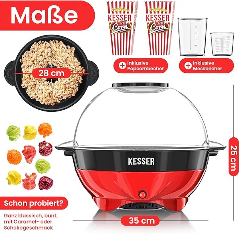 Popcornmaschine für private Feiern 800 W 5,5 l – Kindergeburtstage – Thumbnail 6
