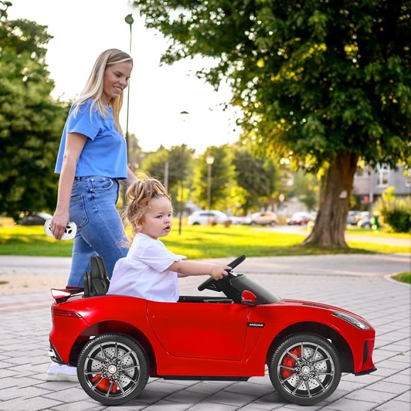 Elektroauto Jaguar 12V Kinderauto mit Fernbedienung Softstart LED Licht Hupe Musik Sicherheitsgurt 3 – Thumbnail 6