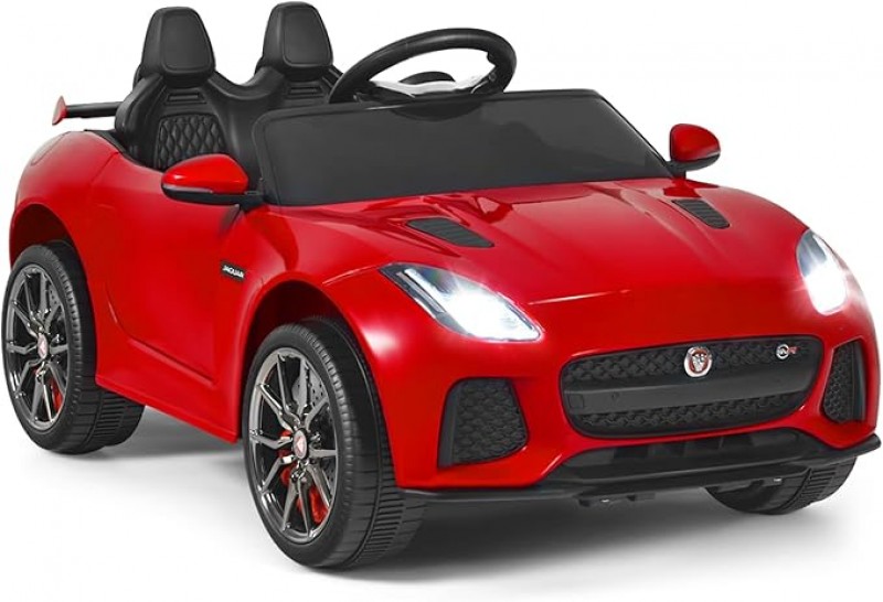 Elektroauto Jaguar 12V Kinderauto mit Fernbedienung Softstart LED Licht Hupe Musik Sicherheitsgurt 3