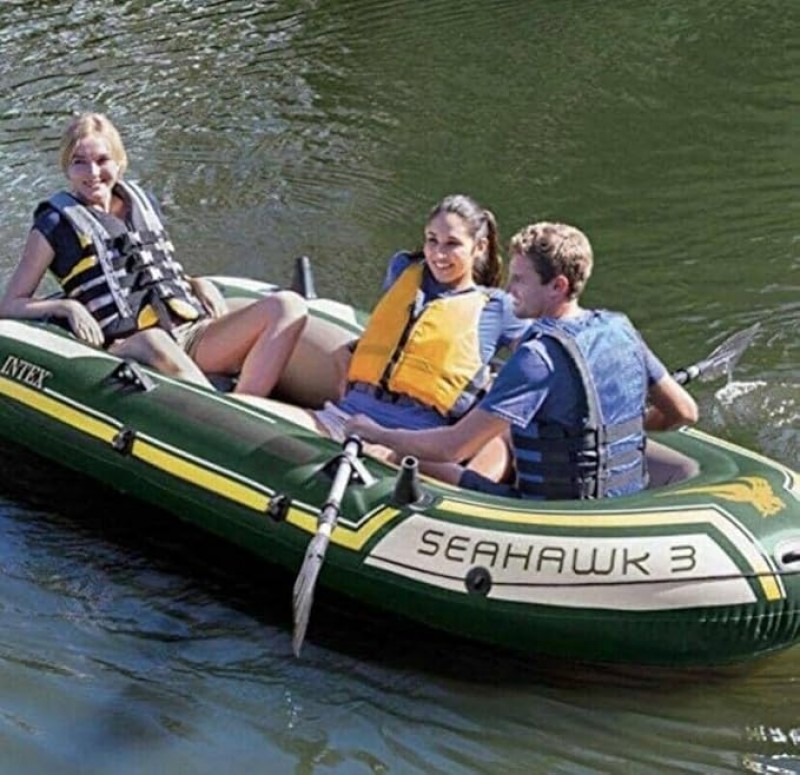 Schlauchboot Paddelboot mit Padel + Luftpumpe 295 x 137 x 43 cm Traglast 360 kg – Boot – 3