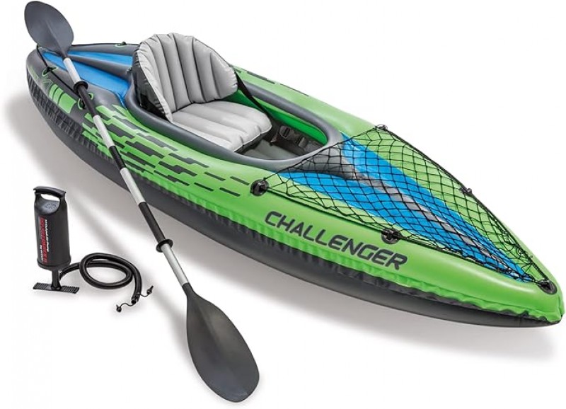 Kajak Schlauchboot Boot Phthalatfrei inkl. 84er Paddel und Luftpumpe 274 x 76 x 33 cm