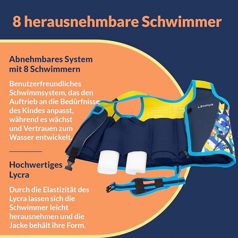 Schwimmweste Kinder Premium Schwimmhilfe für Kinder und Kleinkinder Baby Jungen und Mädchen mit Kord – 3