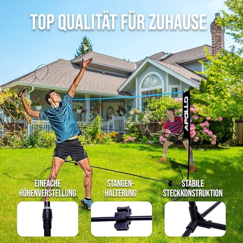 Badmintonnetz Volleyballnetz 400 cm Federballnetz 3-fach höhenverstellbar Set bestehend aus Netz 3x 