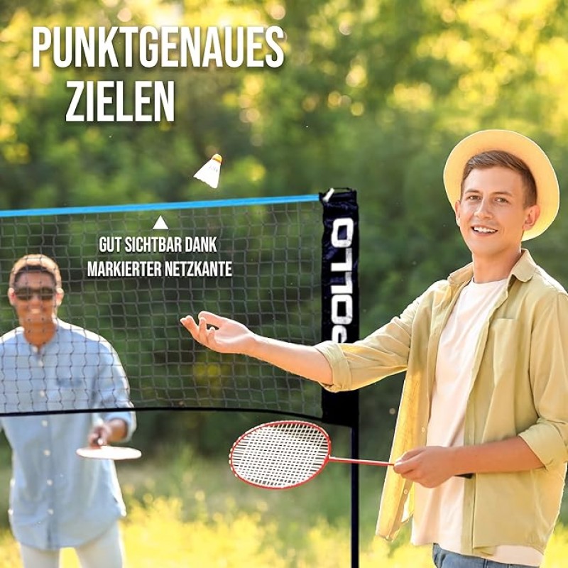Badmintonnetz Volleyballnetz 400 cm Federballnetz 3-fach höhenverstellbar Set bestehend aus Netz 3x – 4